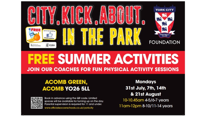 Summer Parks session Acomb Green Age 4-5 years 2023